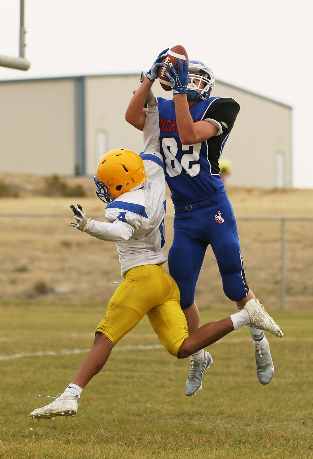 Rhys Stafford stretches over Sheridan defender Nahir Aguirre